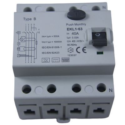 주문 B형 행동 양식 IP20 RCD 회로 차단기 40A 3 단계 4 막대기 MCB 전자모드 온라인 제품
