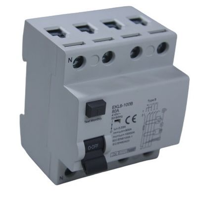 누출 보호를 위한 10KA B형 행동 양식 63A RCD 회로 차단기