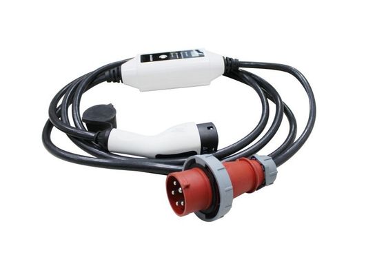 주문 380V 16A 11KW 휴대용 EV 충전기 3은 빨간 CEE 플러그로 단계적으로 시행합니다 온라인 제품