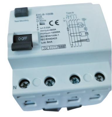 주문 DC 6mA 4P 잔류전류 보호 소자 50 / 60Hz 정격 주파수 온라인 제품